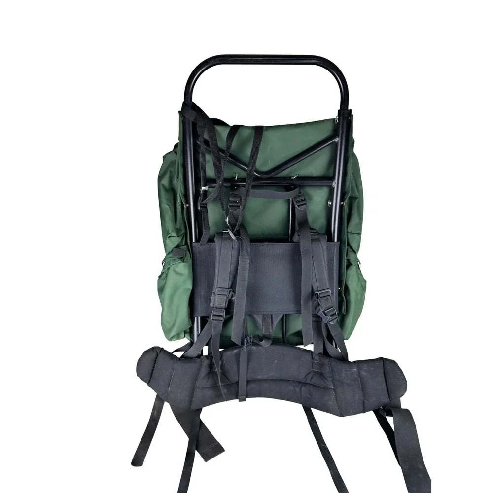 Vintage Trekker Wonderland External Frame Hiking Backpack Green Camping Rucksack